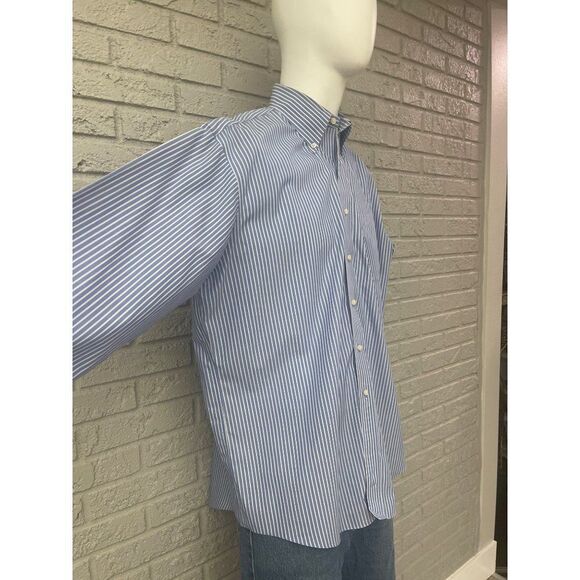 Brooks Brothers Non-Iron Stripe Long Sleeve Button Down Shirt Size 17 4/5 - Picture 4 of 10